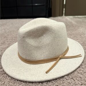 Anna & Ava Cream Fedora with Navy Interior